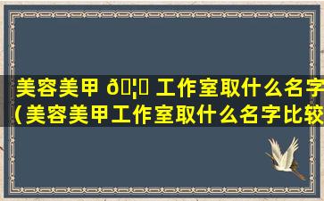 美容美甲 🦍 工作室取什么名字（美容美甲工作室取什么名字比较好）